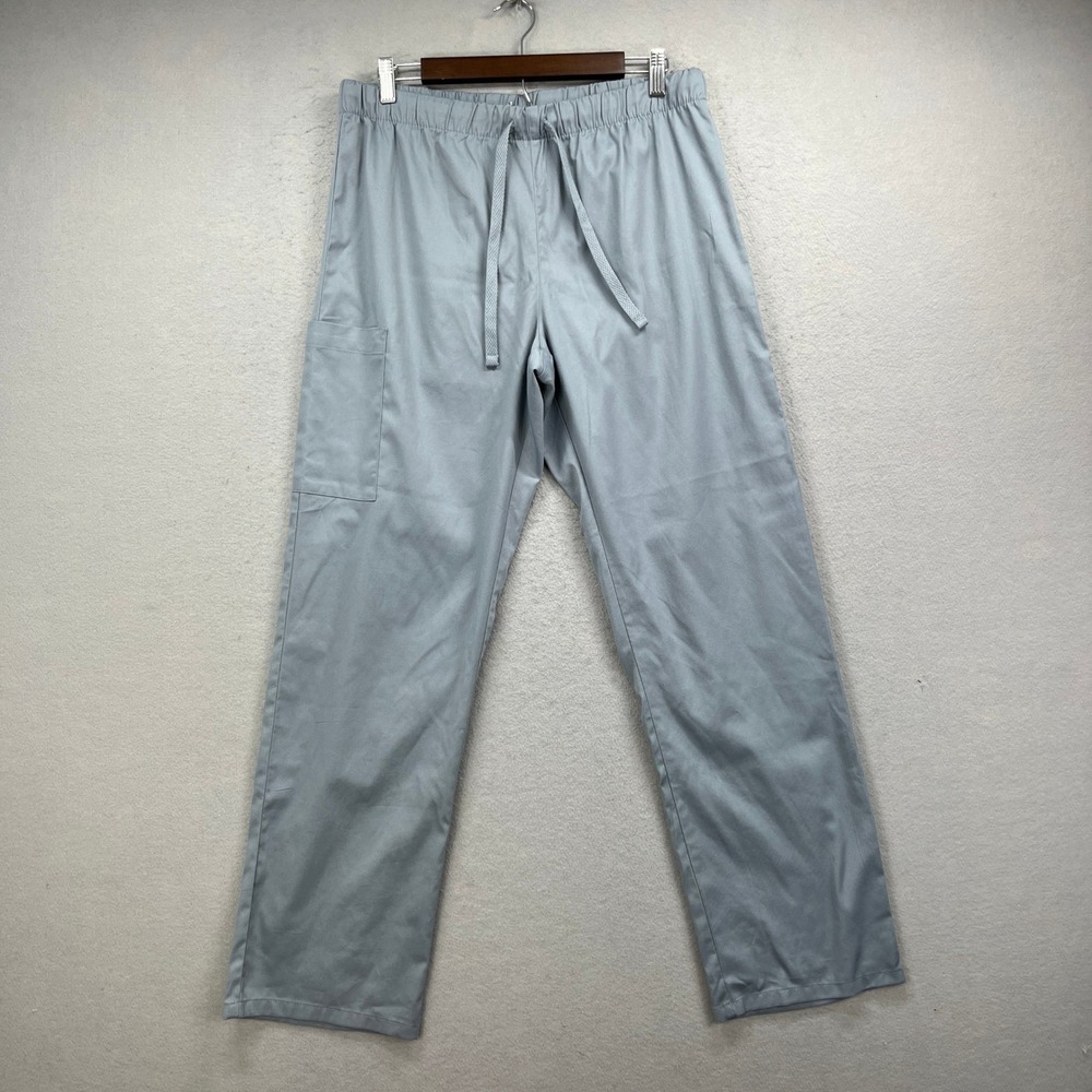 Strictly Scrubs Cargo Pants Mens L Grey Stretch Medical Uniform Bottoms Utility